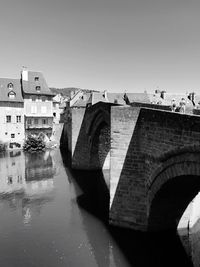 Bridge over river against clear sky