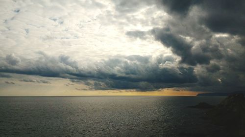 Storm clouds over landscape