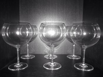 Close-up of wine glasses