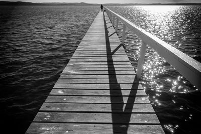 High angle view of pier over sea