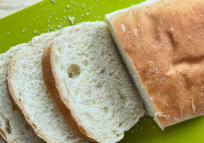 High angle view of bread in plate