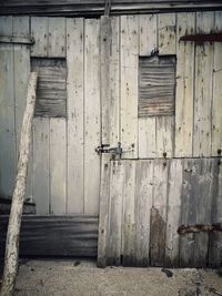 Closed door of old building