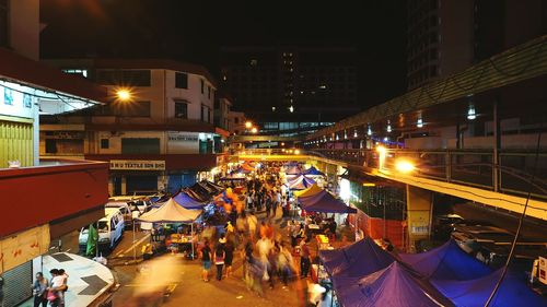 Illuminated city at night