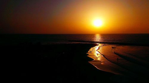 Scenic view of sea at sunset