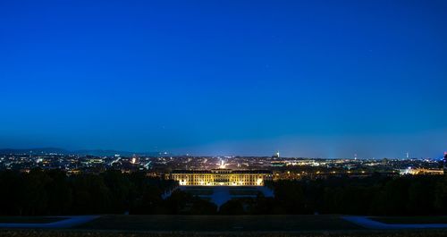 Illuminated cityscape at night