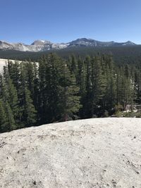 Scenic view of mountains against clear sky