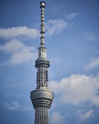 Low angle view of statue against sky