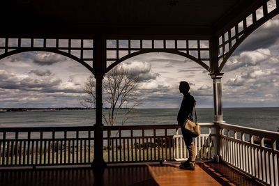 View of sea against cloudy sky