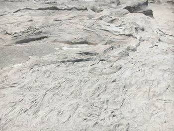 High angle view of sand on beach