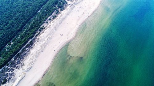 Aerial view on the baltic sea beach in poland