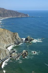 High angle view of sea against sky