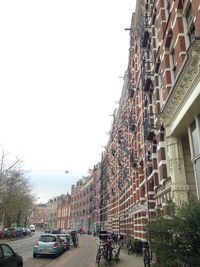 City street along buildings