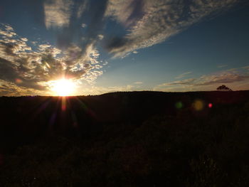 Scenic view of silhouette landscape against sky during sunset