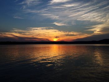 Scenic view of sea during sunset