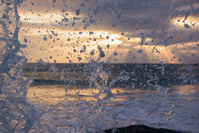 Full frame shot of wet window