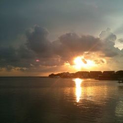 Scenic view of sunset over sea