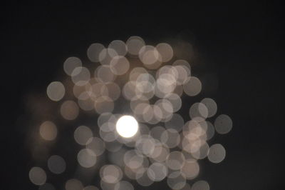 Defocused image of illuminated lights at night