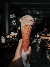 Hands with holding an ice cream