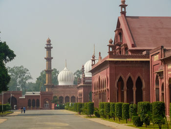 Low angle view of historic building against clear sky