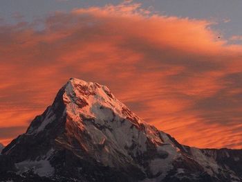 Scenic view of mountains during sunset