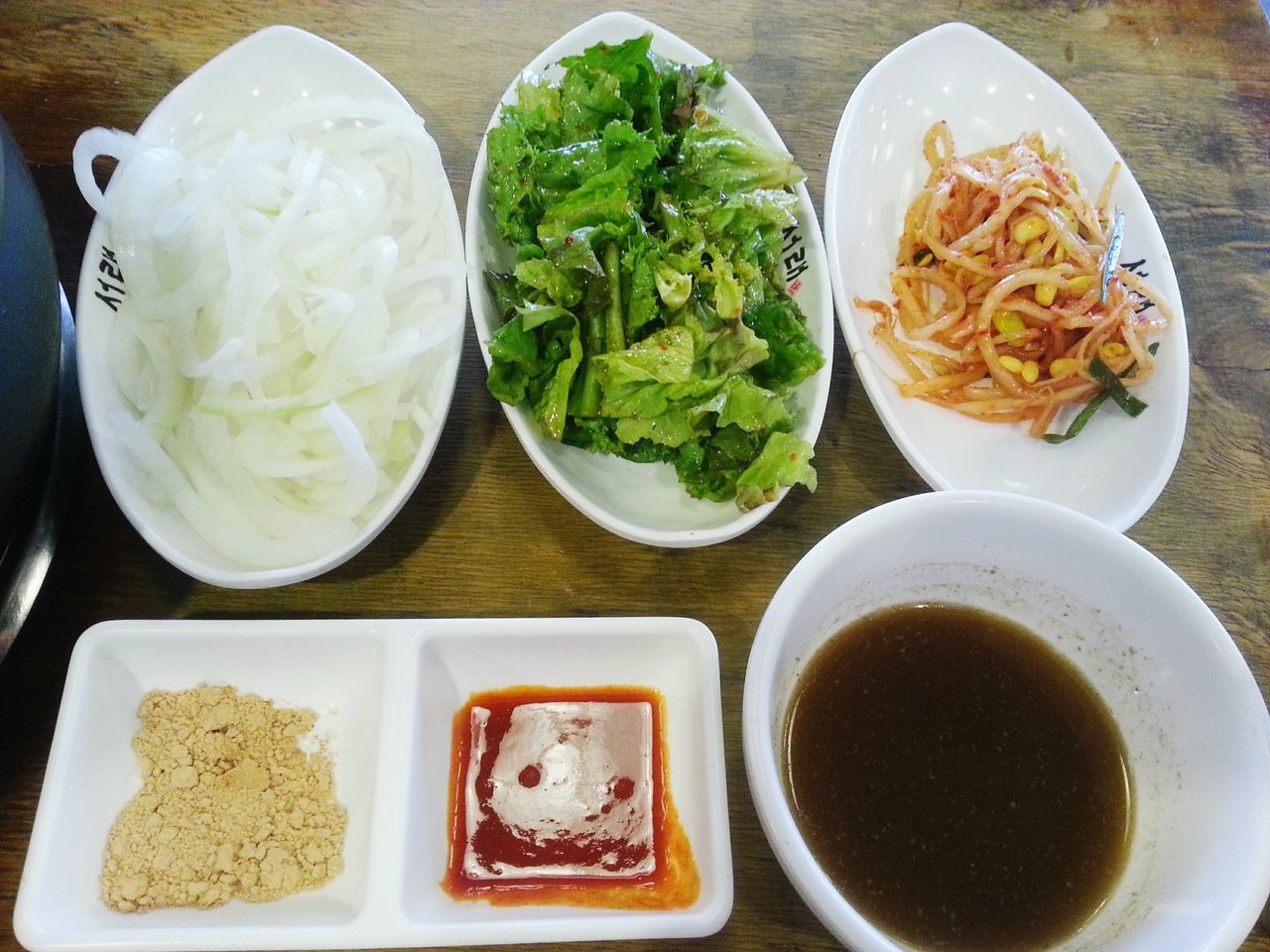 food and drink, freshness, food, indoors, table, healthy eating, still life, plate, ready-to-eat, high angle view, bowl, directly above, drink, close-up, vegetable, meal, refreshment, serving size, indulgence, no people