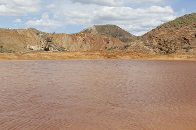 Scenic view of desert against sky