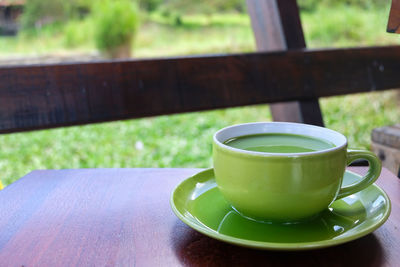 Close-up of coffee on table