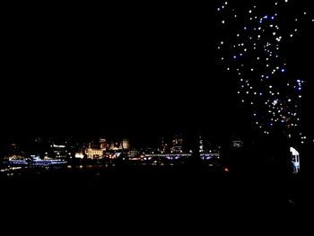 View of illuminated cityscape at night