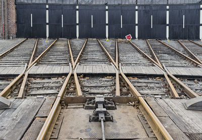 High angle view of railroad tracks