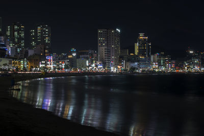 Illuminated city at night