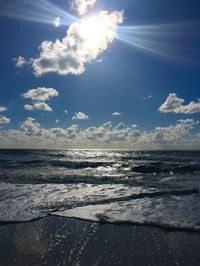 Scenic view of sea during sunset