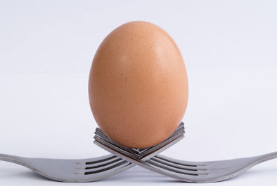 Close-up of food over white background