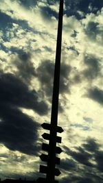 Low angle view of silhouette structure against sky