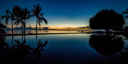 Scenic view of sea against sky at sunset