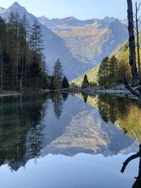 Scenic view of lake and mountains