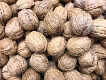 Full frame shot of whole walnuts