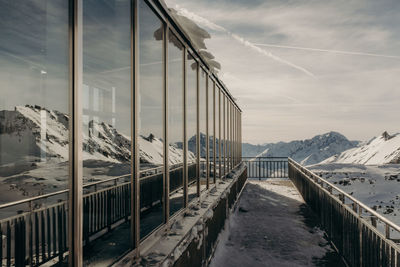 Empty balcony of building during winter