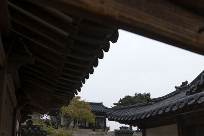 Low angle view of temple against sky