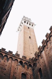 Low angle view of tower against clear sky