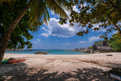 Scenic view of beach against sky