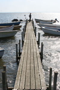 View of pier in sea