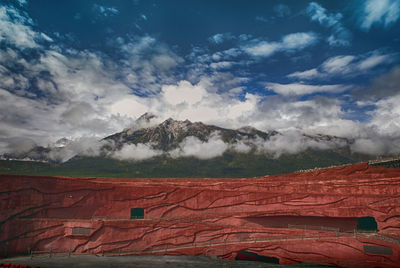 Scenic view of mountains against sky