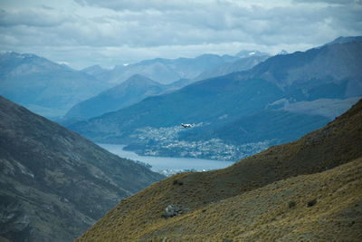 Scenic view of mountains against sky