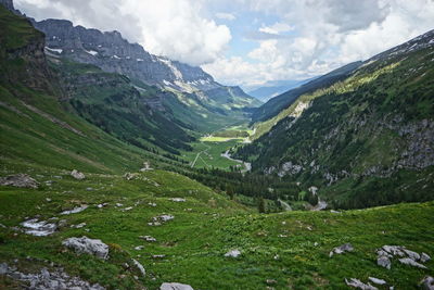 Scenic view of mountains against sky