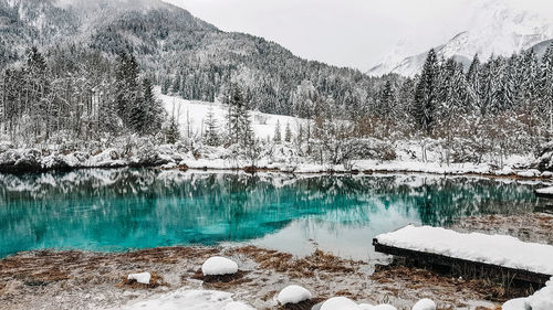 Scenic view of lake during winter