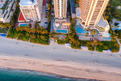 High angle view of buildings in city