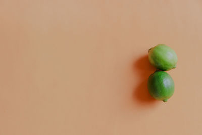 Close-up of orange fruit on white background