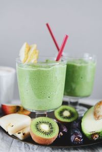 Close-up of fruits in glass