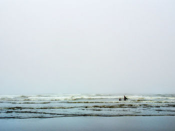 Scenic view of sea and clear sky