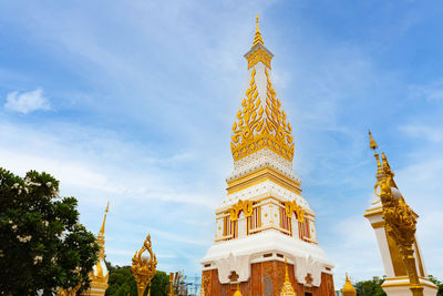 Low angle view of temple building against sky